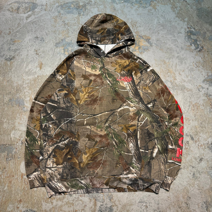 旧衣服RUSSELL OUTDOORS/ RUSSELL户外/真实树/Real Tree Pattern Pull Over Parker /真实树图案套衫连帽衫/ 尺寸2xl