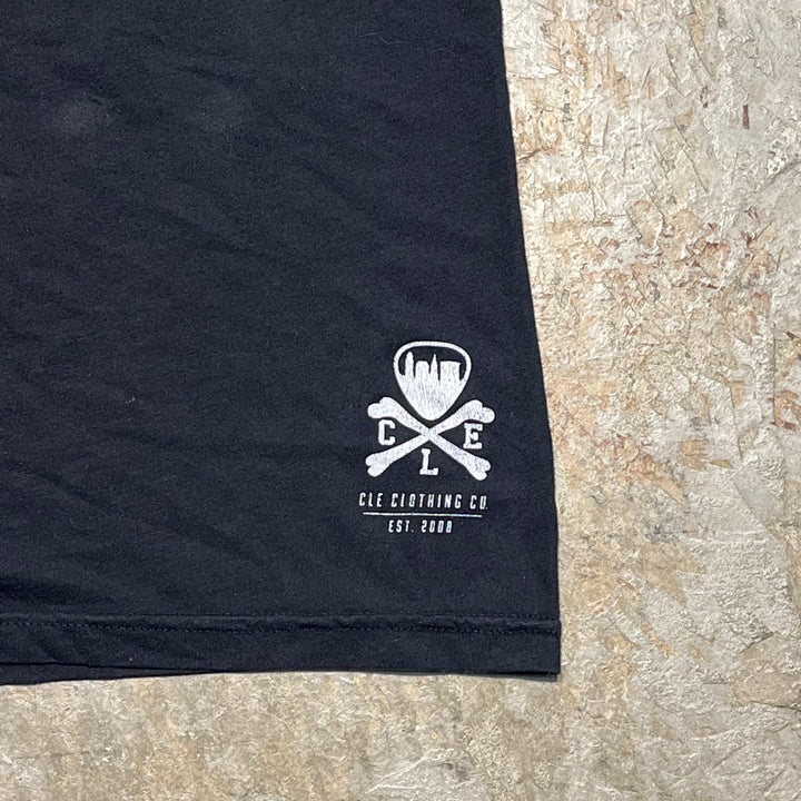 90年代美國製造的二手服裝要當心死人的 /切口! / 1-90克利夫蘭俄亥俄州 /復古單針式帶T卹 /等效於S-M