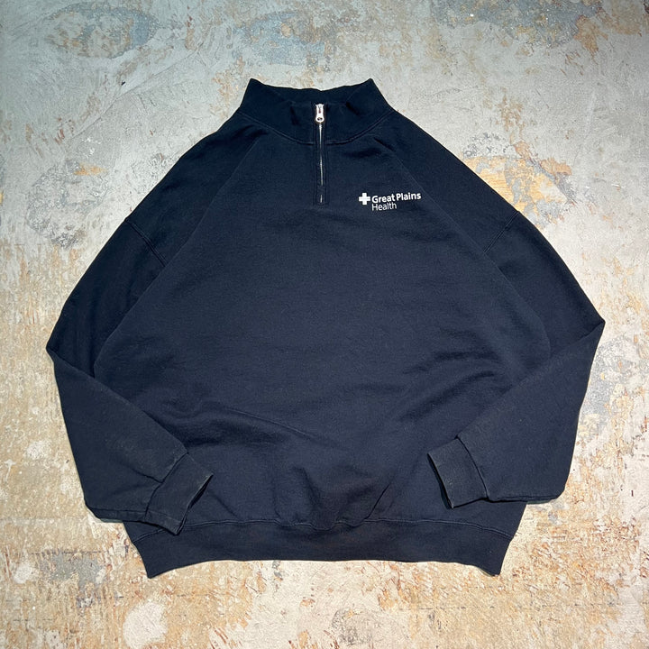 #3451 古着 JERZEES/ジャージーズ/Half zip sweat/ハーフジップスウェット/企業ロゴ/サイズ3XL