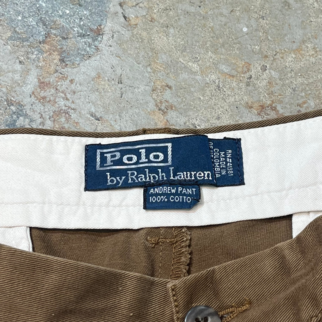 古着 90's〜 Ralph Lauren/ラルフローレン/ ツータックチノパンツ/ 実寸サイズ33×30