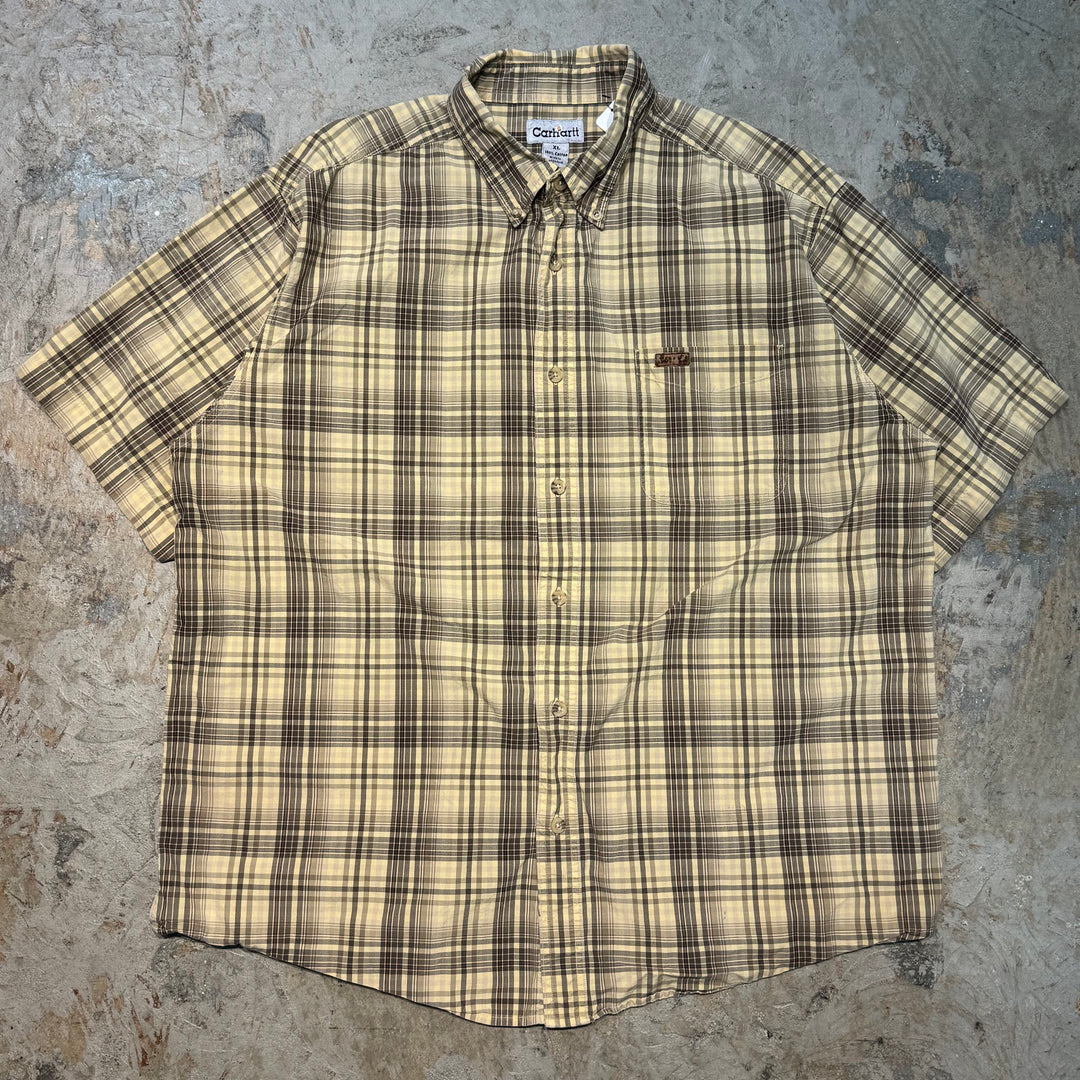 Used clothing carhartt/ Carhartt/ Button-down short sleeve shirt/ Checkered pattern/ Size XL