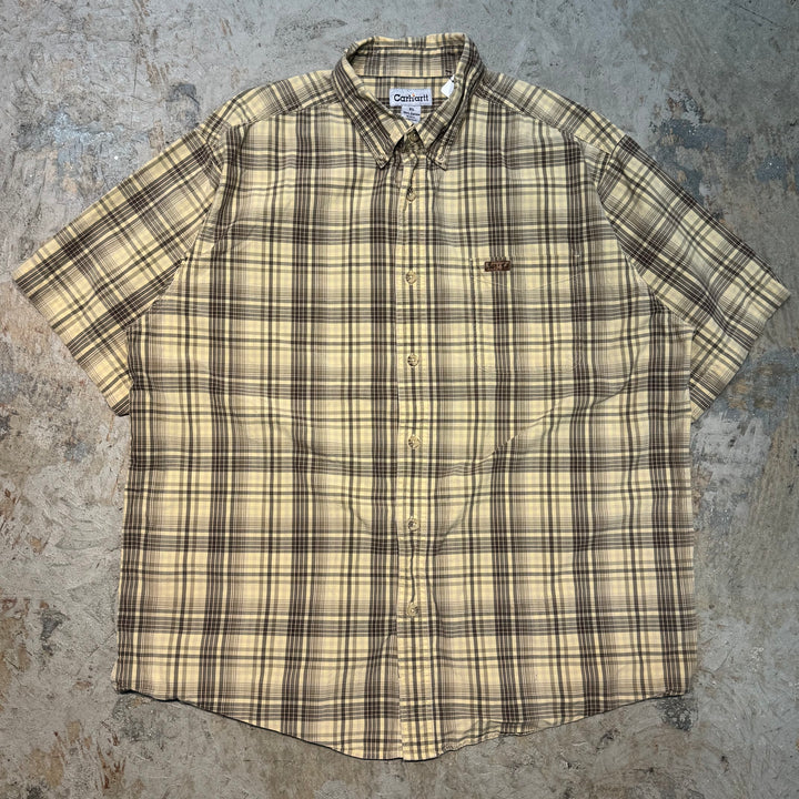 Used clothing carhartt/ Carhartt/ Button-down short sleeve shirt/ Checkered pattern/ Size XL