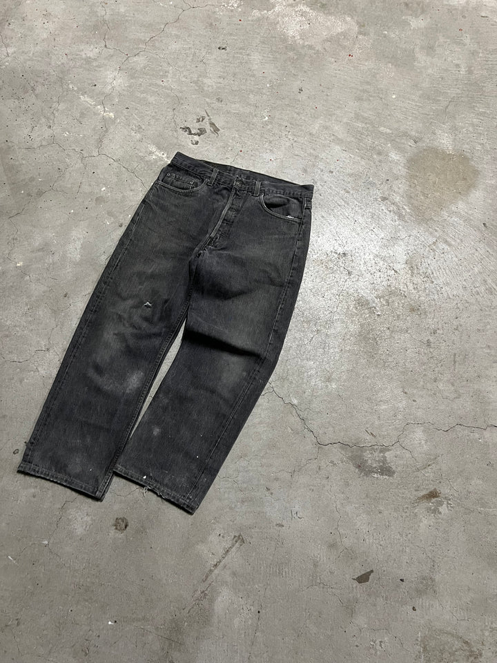 #MA12 Used clothing 90's Levi's/Black Denim Pants/Black Denim Pants/501/MADE IN U.S.A/Actual size 32 x 27