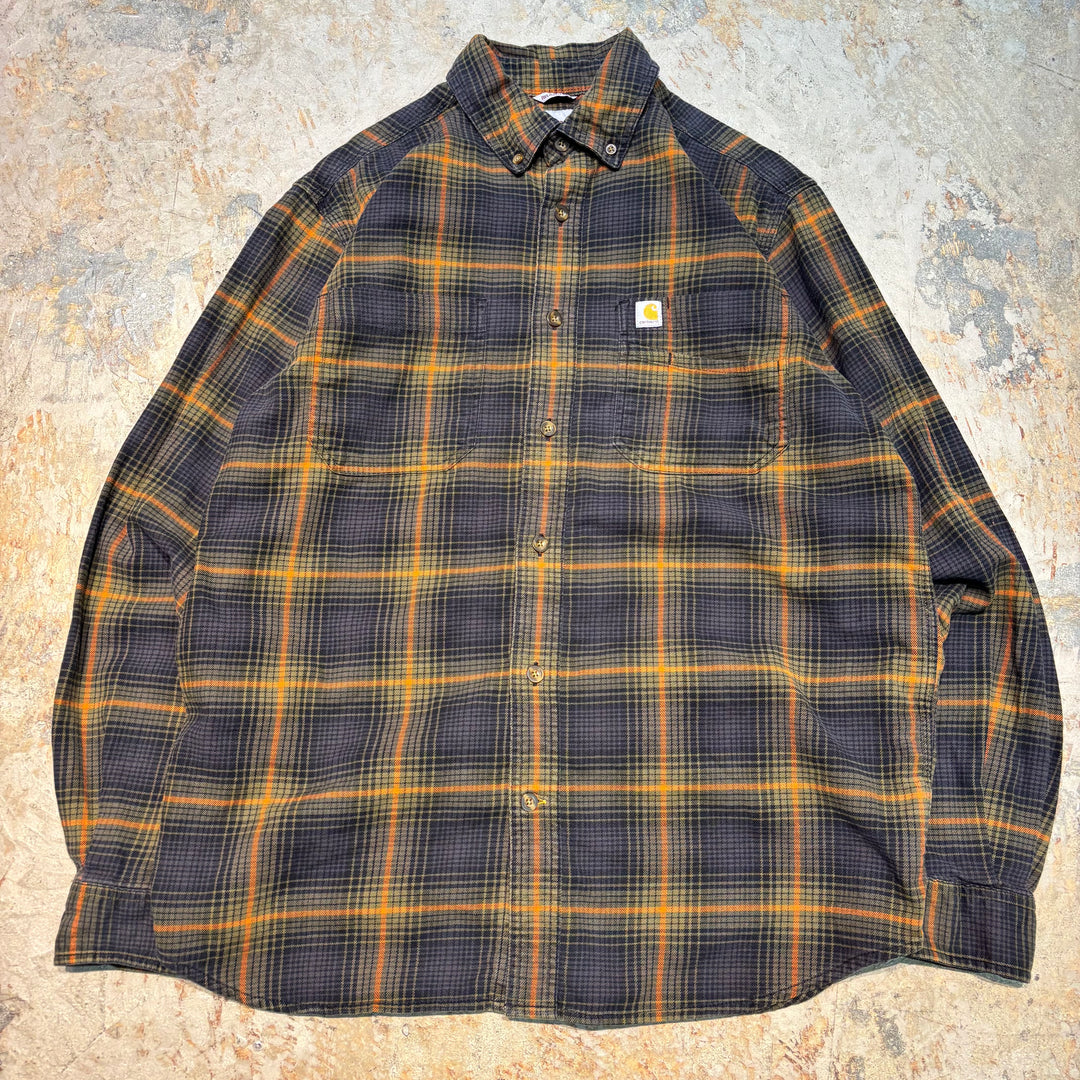 중고 의류 Carhartt/Carhartt/Button-Down 긴 슬리브 셔츠/점검 패턴/크기 m