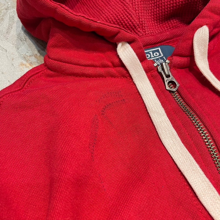 #3831 古着 POLO Ralph Lauren/ポロラルフローレン/Zip Up Hoody / ジップパーカー / フード裏地サーマル/サイズM