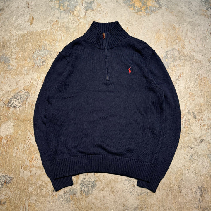 旧衣POLO by Ralph Lauren/ POLO拉尔夫劳伦/半拉链针织毛衣/尺寸M