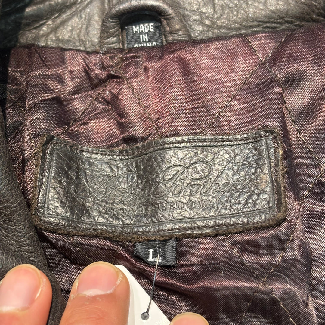 중고 의류 usavintage/ 정품 가죽 지퍼 업 가죽 자켓/ 소 가죽/ 크기 L