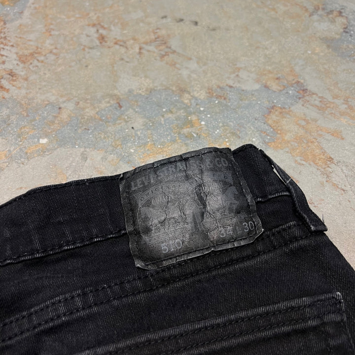 #4762 Used clothing Levi's/Black Denim Pants/Black Denim Pants/510/Black Tab/Size 34×30