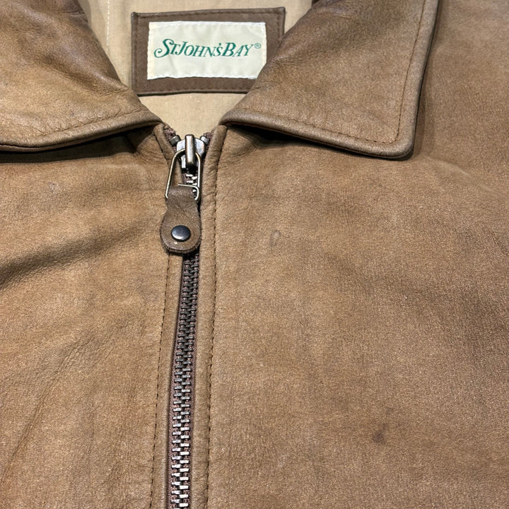 중고 의류 St.John'Sbay/ St. John 's Bay/ Nubuck/ Zip-Up Leather Jacket/ Size L