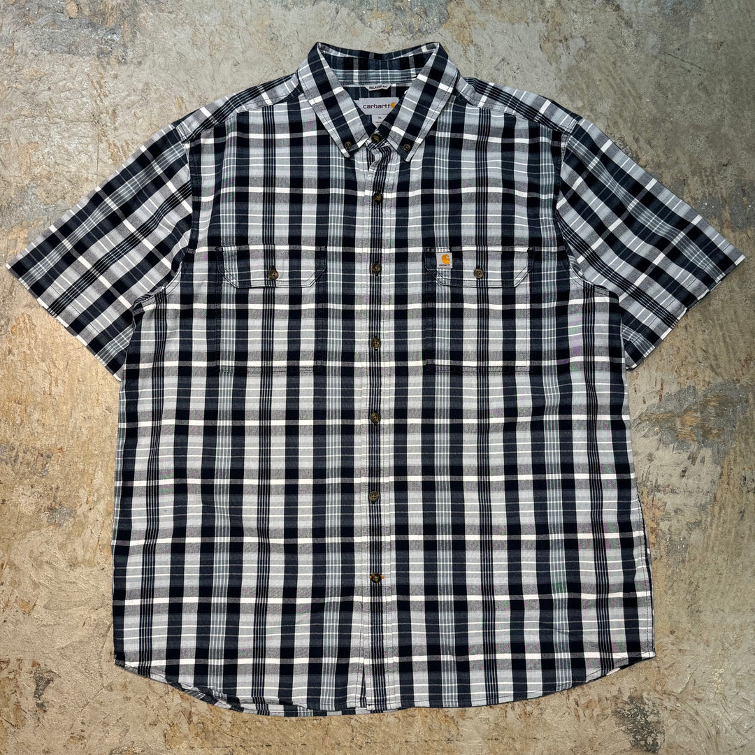 Used clothing carhartt/ Carhartt/ Button-down short sleeve shirt/ Checkered pattern/ Size XL