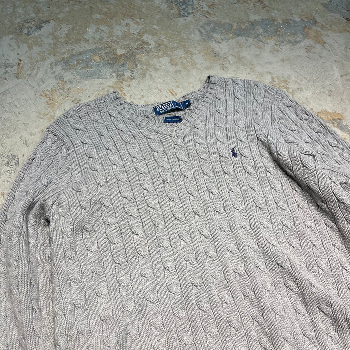 #3693古着/ラルフローレン/POLObyRalphLauren/コットンニット/Cottonknit/Vネック/サイズM