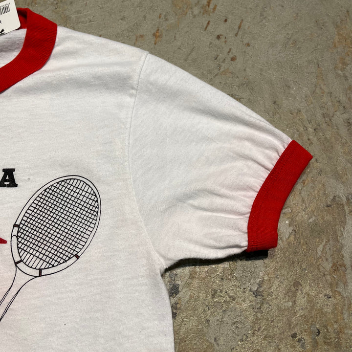 #4788 古着 USA製 86’s ピザハット テニスチャンピオンズシップ/ヴィンテージ リンガー Tシャツ/サイズM
