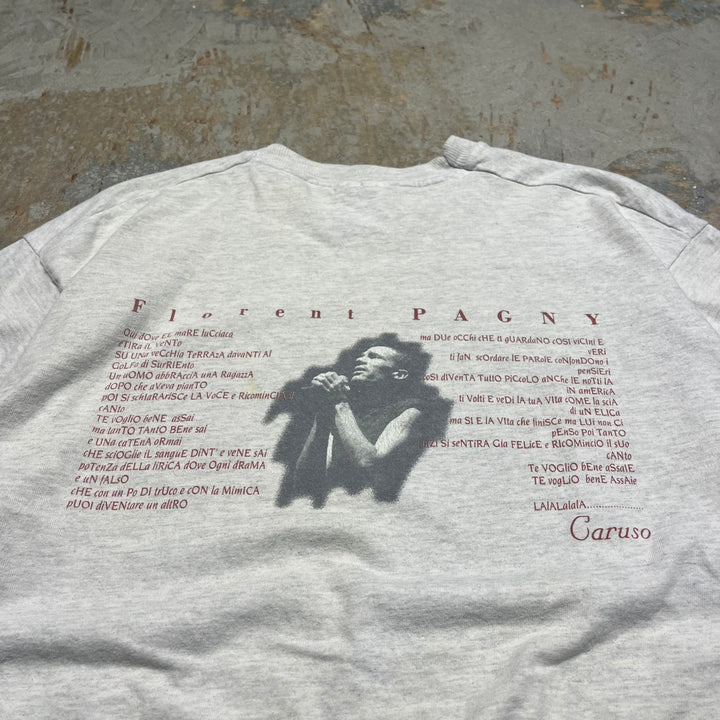 미국 80 년대에서 만든 빈티지 의류 ~ 스크린 스타/플로렌 판화/카루 소/아티스트/빈티지 싱글 스티치 프린트 티셔츠/크기 L