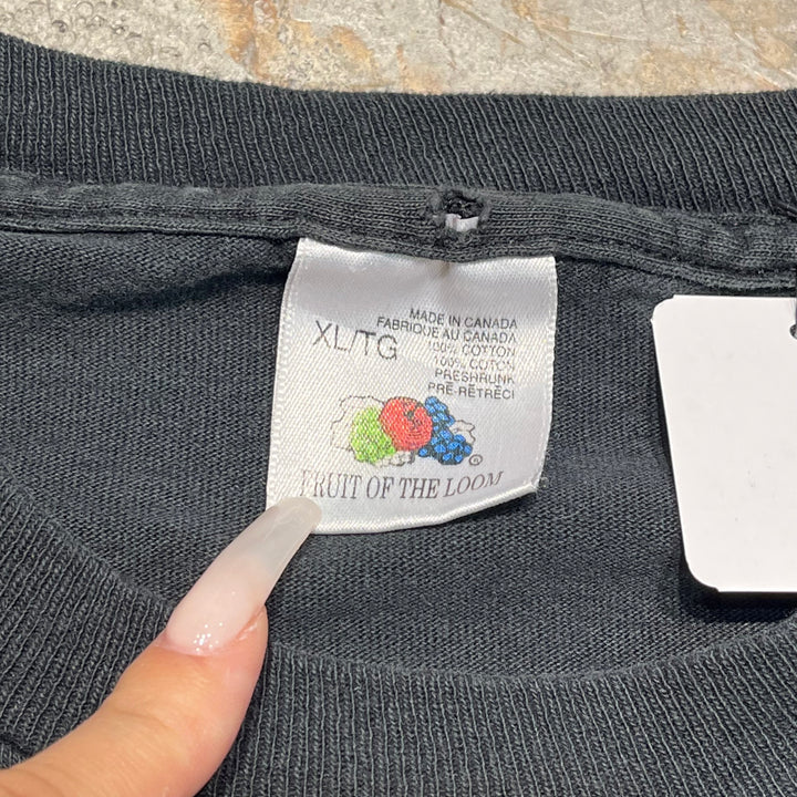 古着 90's カナダ製 FRUIT OF THE LOOM/フルーツ オブ ザ ルーム / バック・ストリート・ロック・バー / 382 MAYOR MONTREAL / reactor / ヴィンテージ シングルステッチ プリントTシャツ/サイズxl