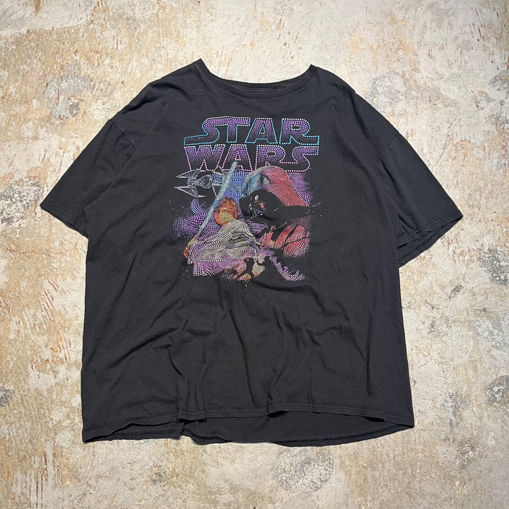 #4628 古着 STAR WARS/スターウォーズ/short sleeve print t-shirt Tee/半袖プリントTシャツ/シングルステッチ/ダース・ベイダー/サイズ2XL