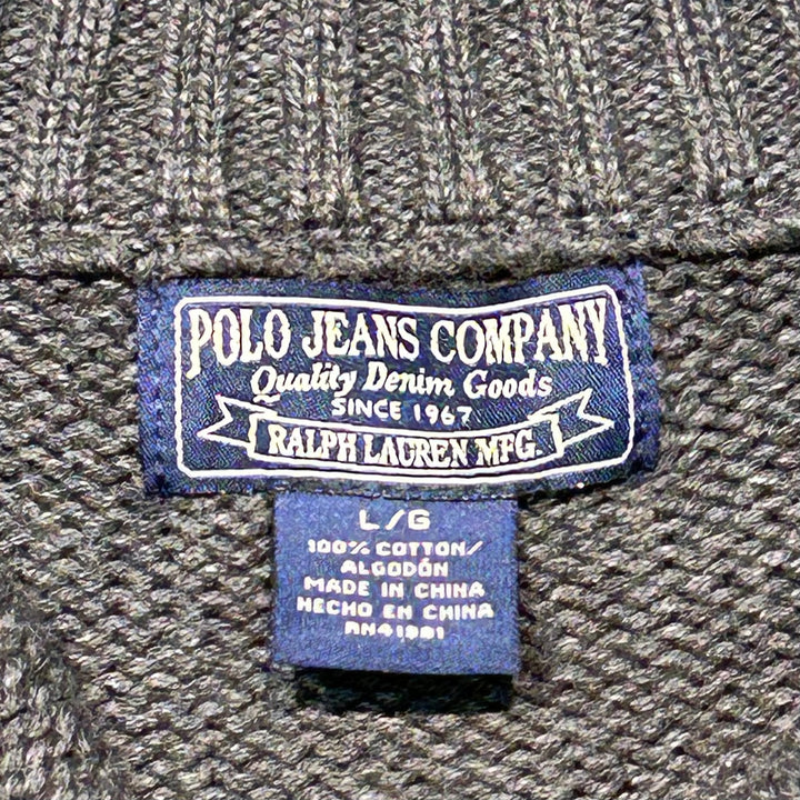 旧衣POLO by Ralph Lauren/ POLO拉尔夫劳伦/半拉链针织毛衣/尺寸L