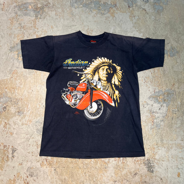 古着 USA製 94's インディアン モーターサイクル / バイク / ヴィンテージ シングルステッチ プリントTシャツ/サイズM