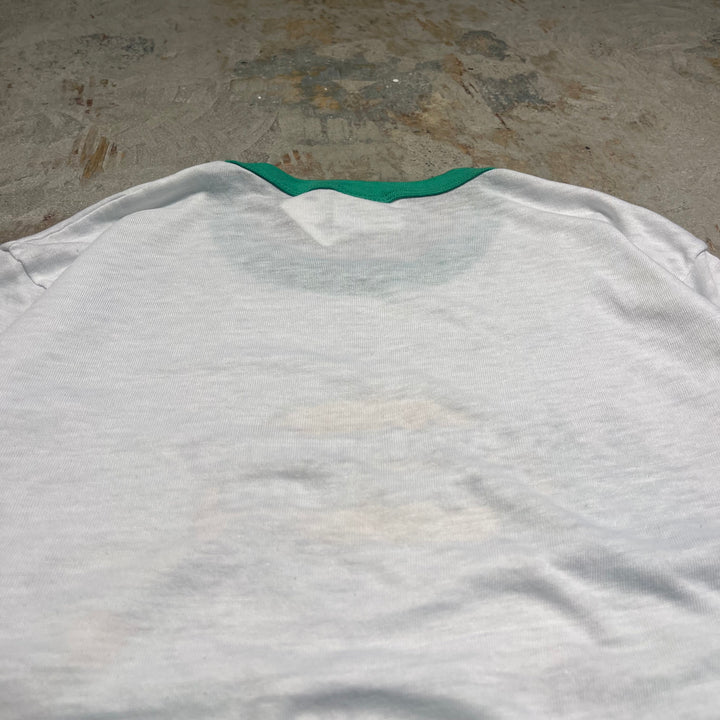 #4791 古着 USA製80's Hanes/ヘインズ/ヴィンテージ リンガー Tシャツ/サイズM