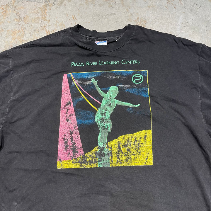 #4851 古着 90's~ pecos river learning centers/企業系/USA製/シングルステッチ/ヴィンテージ/Tシャツ/サイズXXL