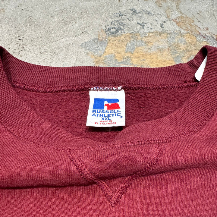 旧衣服80's~ RUSSELLATHLETIC/ RUSSELLATHLETIC/空白克罗内丝/素色/尺码XXL