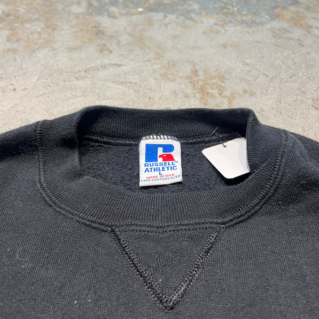 Used clothing Made in USA 80's RUSSELL ATHLETIC/ Russell Athletic/Crew neck blank sweatshirt/Plain/Size L