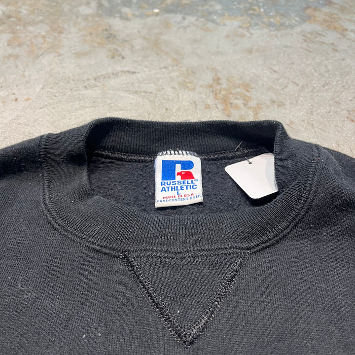 Used clothing Made in USA 80's RUSSELL ATHLETIC/ Russell Athletic/Crew neck blank sweatshirt/Plain/Size L