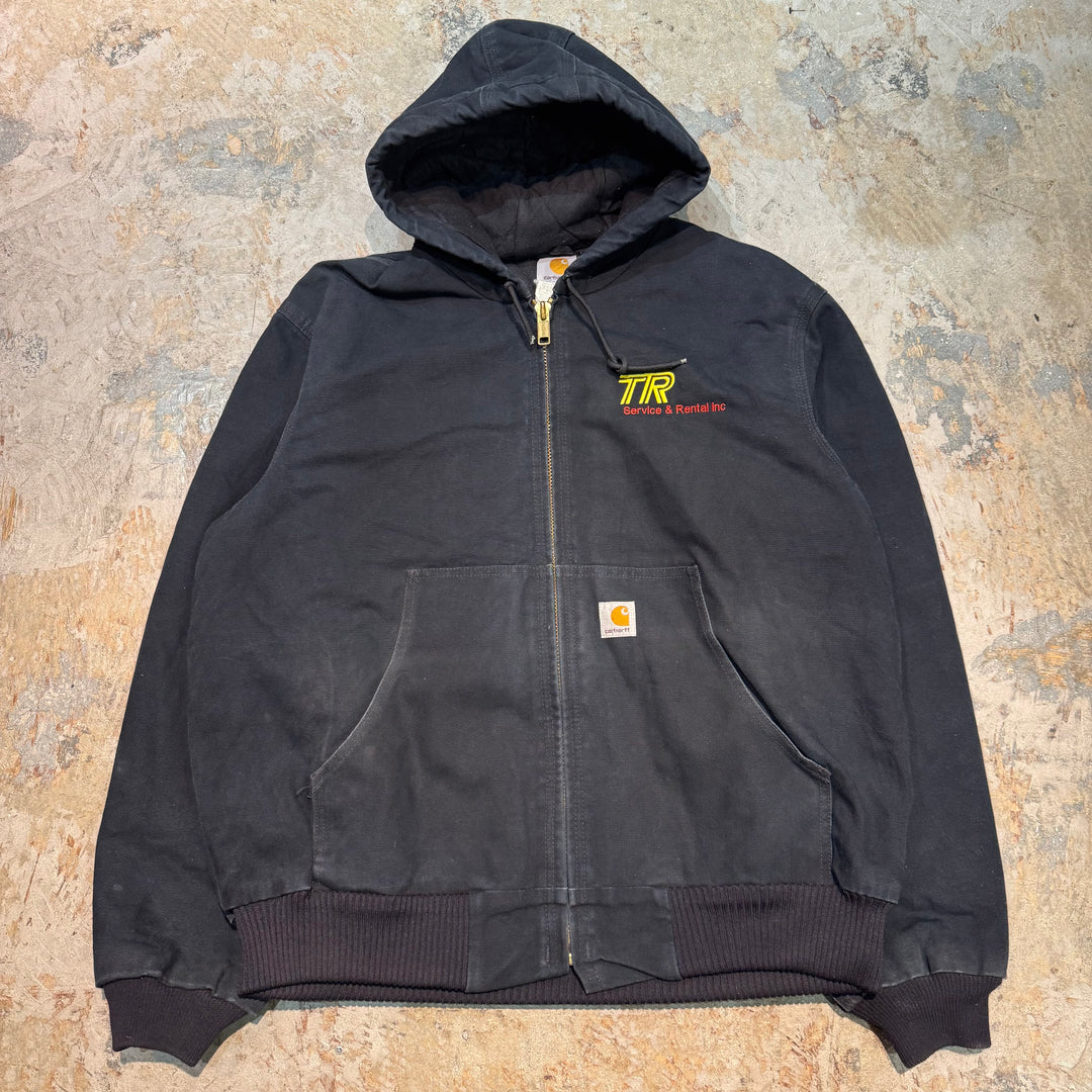 古着 USA製Carhartt/ カーハート/ アクティブジャケット/ ダック地/ 裏地キルティング/企業ロゴ/ サイズL