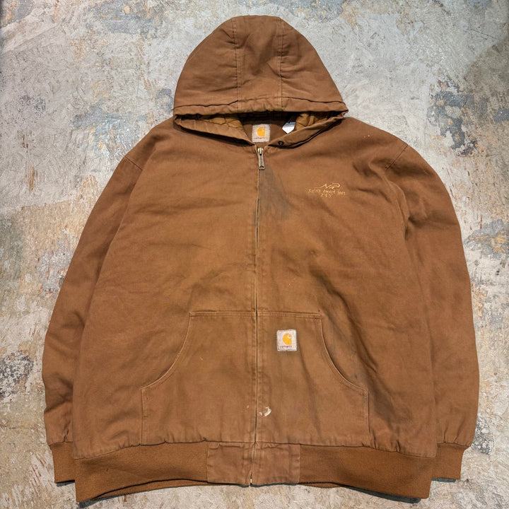 古着 carhartt/ カーハート/ アクティブジャケット/ 裏地キルティング/ 企業ロゴ/サイズXL相当