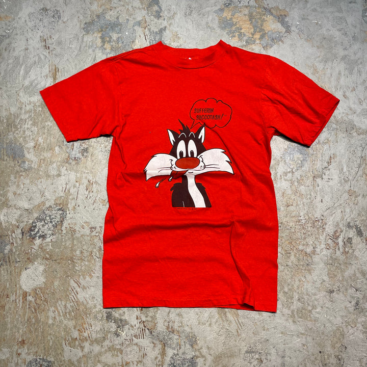 古着 ~90's USA製 USAVINTAGE/ ワーナーブラザーズ / シルベスター・キャット / ヴィンテージ シングルステッチ プリントTシャツ/サイズM