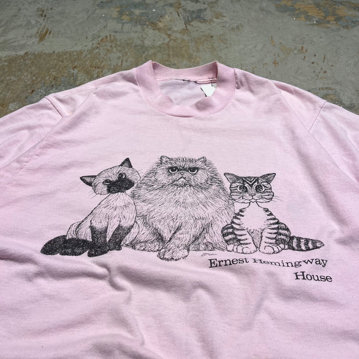 중고 의류 고양이/어니스트 헤밍웨이 박물관/기업/인쇄 티셔츠/크기 L-XL에 해당합니다