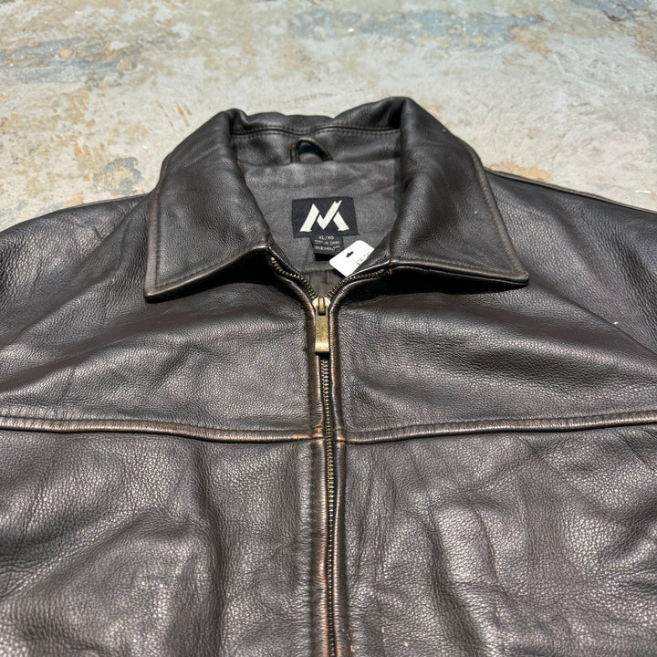 중고 의류 usavintage/zip-up 가죽 자켓/크기 XL