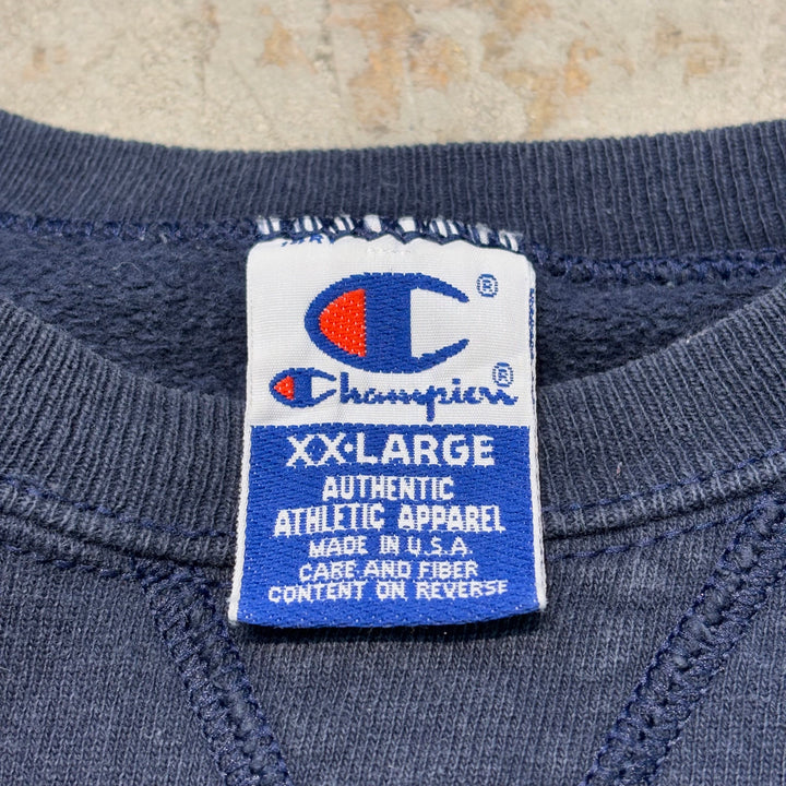 미국 90 년대 챔피언/챔피언/리버스 직조/승무원 넥 스웨트 셔츠/자수 태그/전면 V gusset/whiteless/plain/size xxl에서 만든 중고 의류