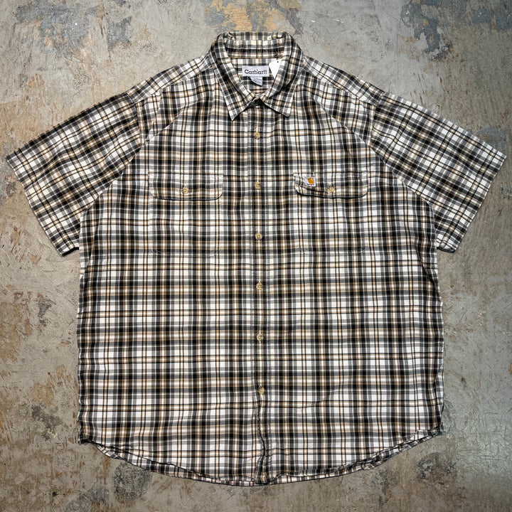 Used clothing carhartt/Carhartt/Button-down short sleeve shirt/Checked pattern/Size XL