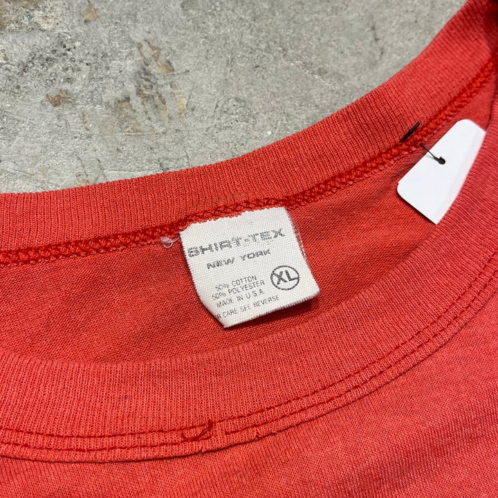 중고 의류 80 ' / 인기있는 메커니즘. /당신이 알아야 할 사람의 선택. / 빈티지 싱글 스티치 레터 인쇄 티셔츠 / 크기 XL