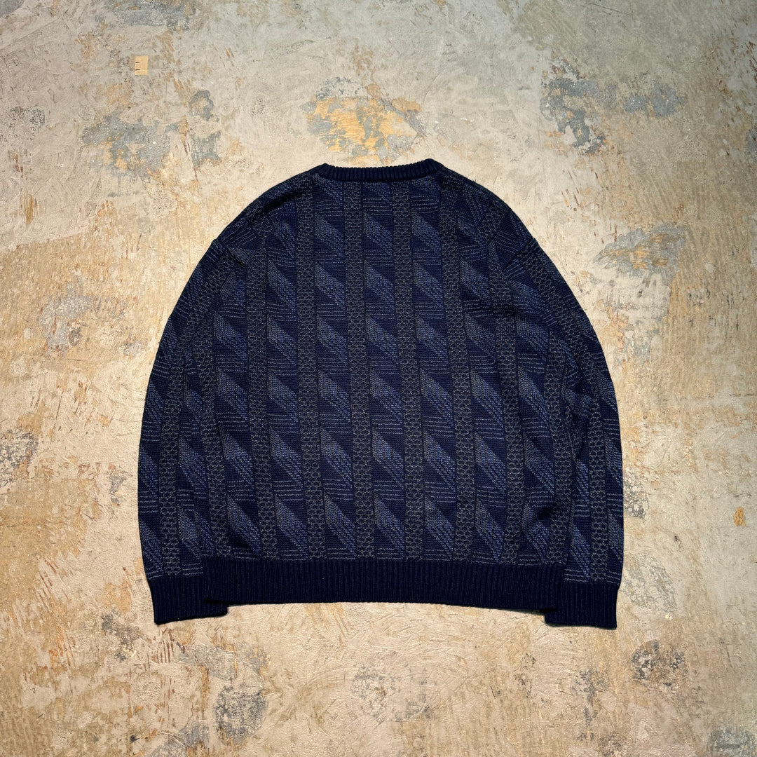 Used clothing MUNSINGWEAR/ Crew neck knit sweater/ All-over pattern/ Size L