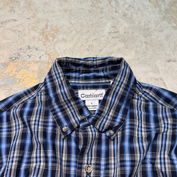 Used clothing carhartt/Carhartt/Button-down short sleeve shirt/Checked pattern/Size L