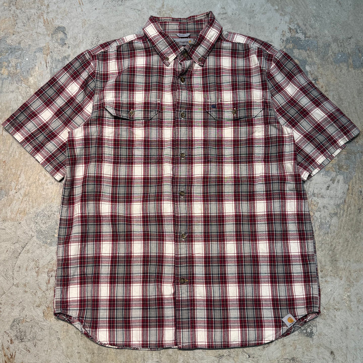Used clothing carhartt/Carhartt/Button-down short sleeve shirt/Checked pattern/Size L