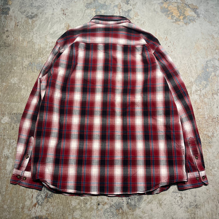 #4368 Used clothing Carhartt/Long Sleeve Button Down Shirt/Long Sleeve Button Down Shirt/Checked Plaid/RELAXED FIT/Relaxed Fit/Size XL