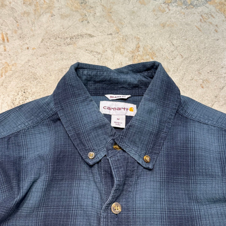 Used clothing carhartt/Carhartt/Button-down long sleeve shirt/Checked pattern/Size M