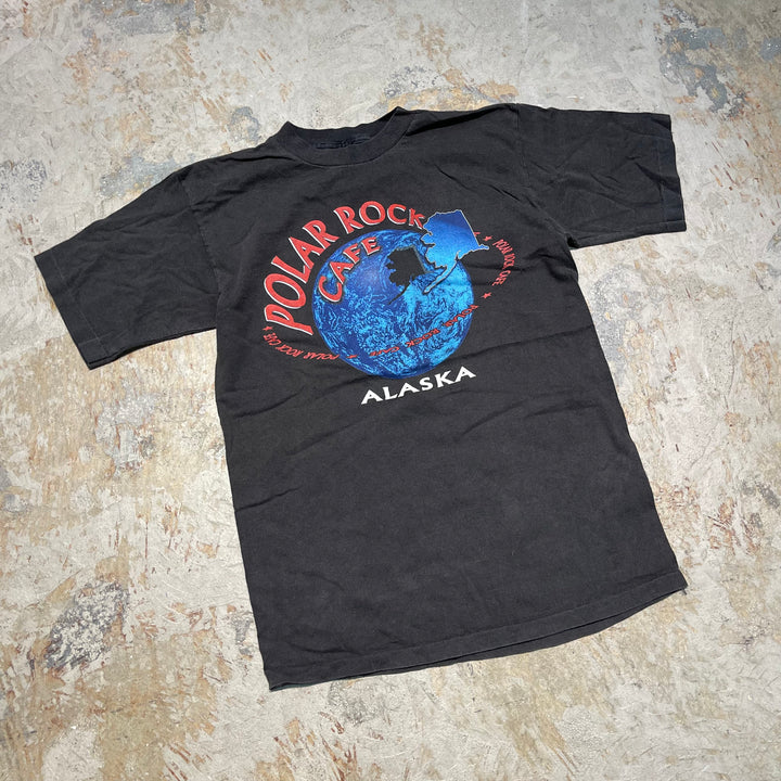 #4850 古着 90's  USA製 /Polar Rock CAFE ALASKA ポーラーロックカフェ/ヴィンテージ シングルステッチ Tシャツ/サイズM