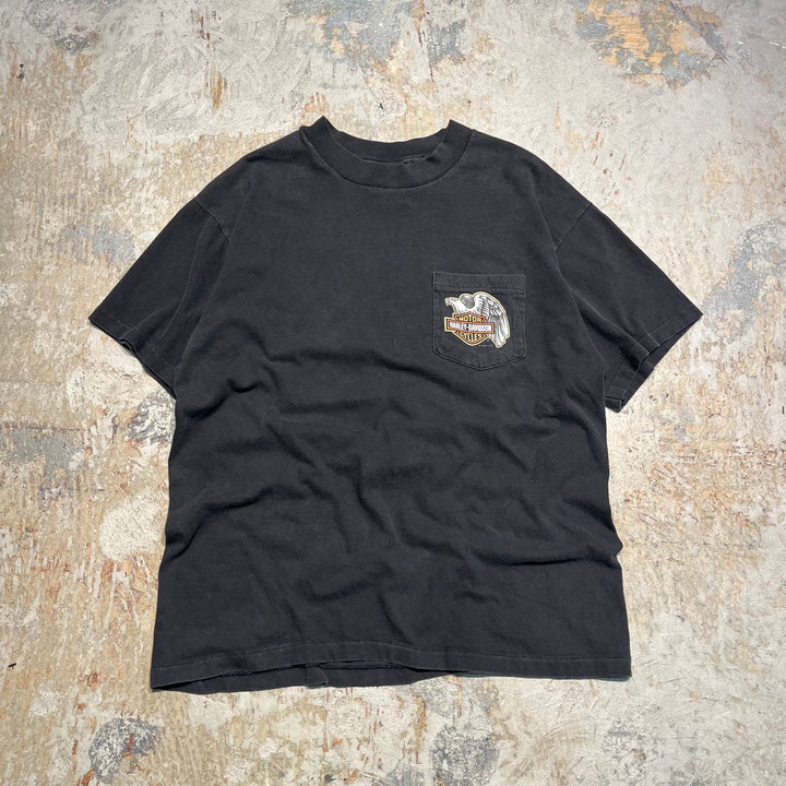 古着 USA製 Harley-Davidson/ハーレー ダビッドソン/エル・パソ/テキサス州/プリントTシャツ サイズL