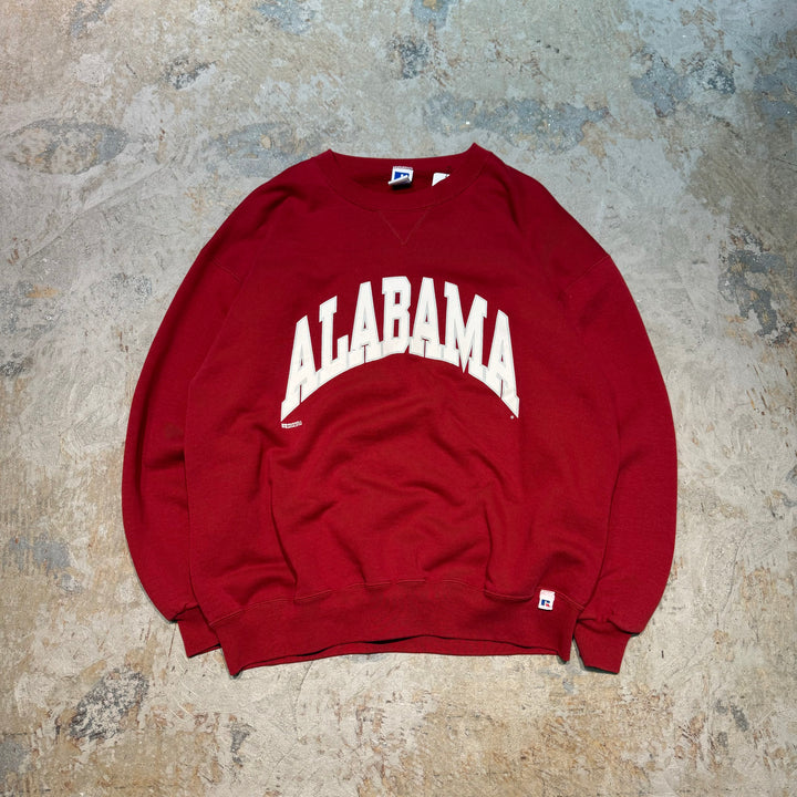 Used clothing Made in USA 80's~ RUSSELL ATHLETIC/ Russell Athletic/ Crew neck sweatshirt/ College logo/ Alabama/ Front V gusset/ Size XXL