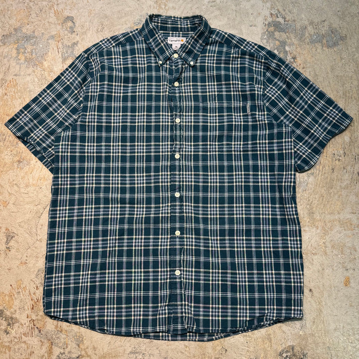 古着 carhartt/カーハート/ ボタンダウン半袖シャツ/ チェック柄/ サイズXL
