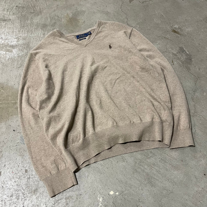 #3694古着/ラルフローレン/POLObyRalphLauren/コットンニット/Cottonknit/Vネック/サイズL