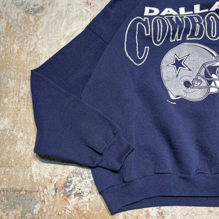 #3981 古着 Unknow/Crew neck sweat/クルーネックスウェット/DALLAS COWBOYS/MADE IN U.S.A/サイズXL