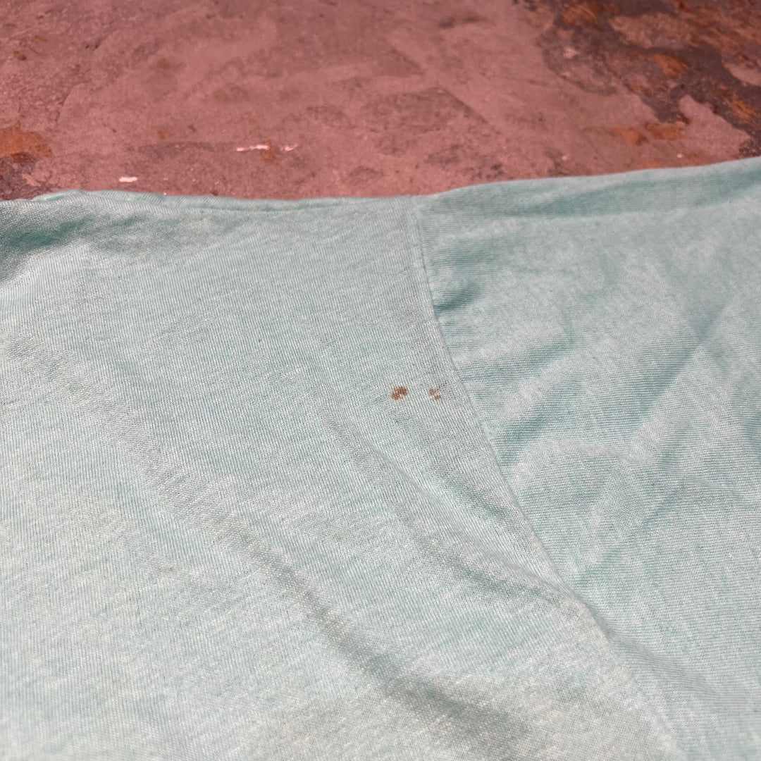 Used clothing Made in USA 80's Schoolies Stars/Duck/Paradise Escape to Lake Whitewater/Print T-shirt/Size M