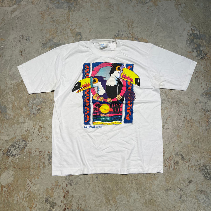 #4846 古着 アクマル メキシコ/リゾート地/Tシャツ/ヴィンテージ/シングルステッチ/サイズXL