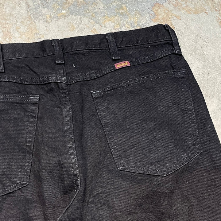 #4765 Used clothes RUSTLER/Black Denim Pants/Black Denim Pants/Size 34 x 30