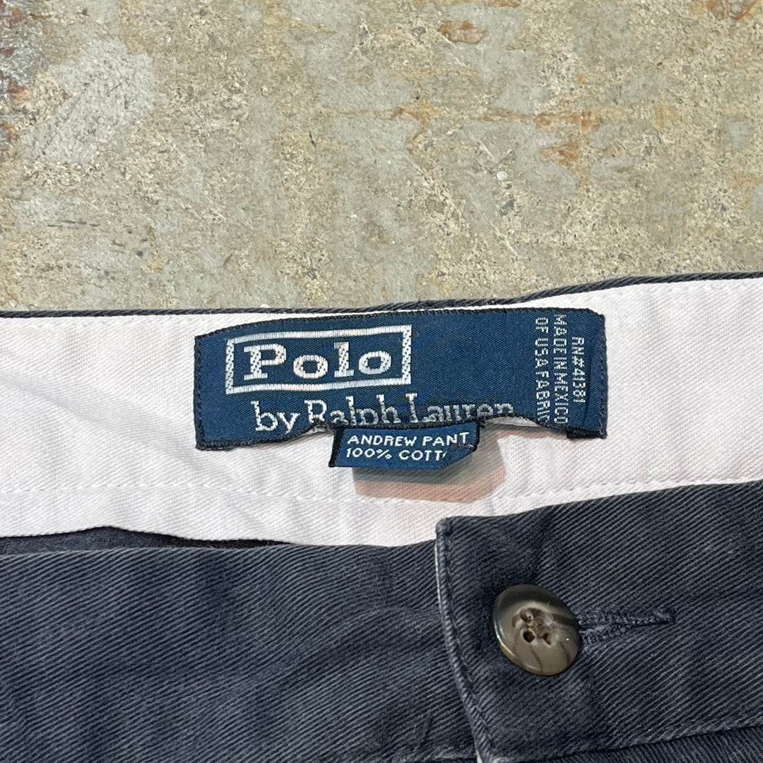 중고 의류 90 년대 ~ Ralph Lauren / Two-Tuck Chino 바지 / 실제 크기 37 x 33