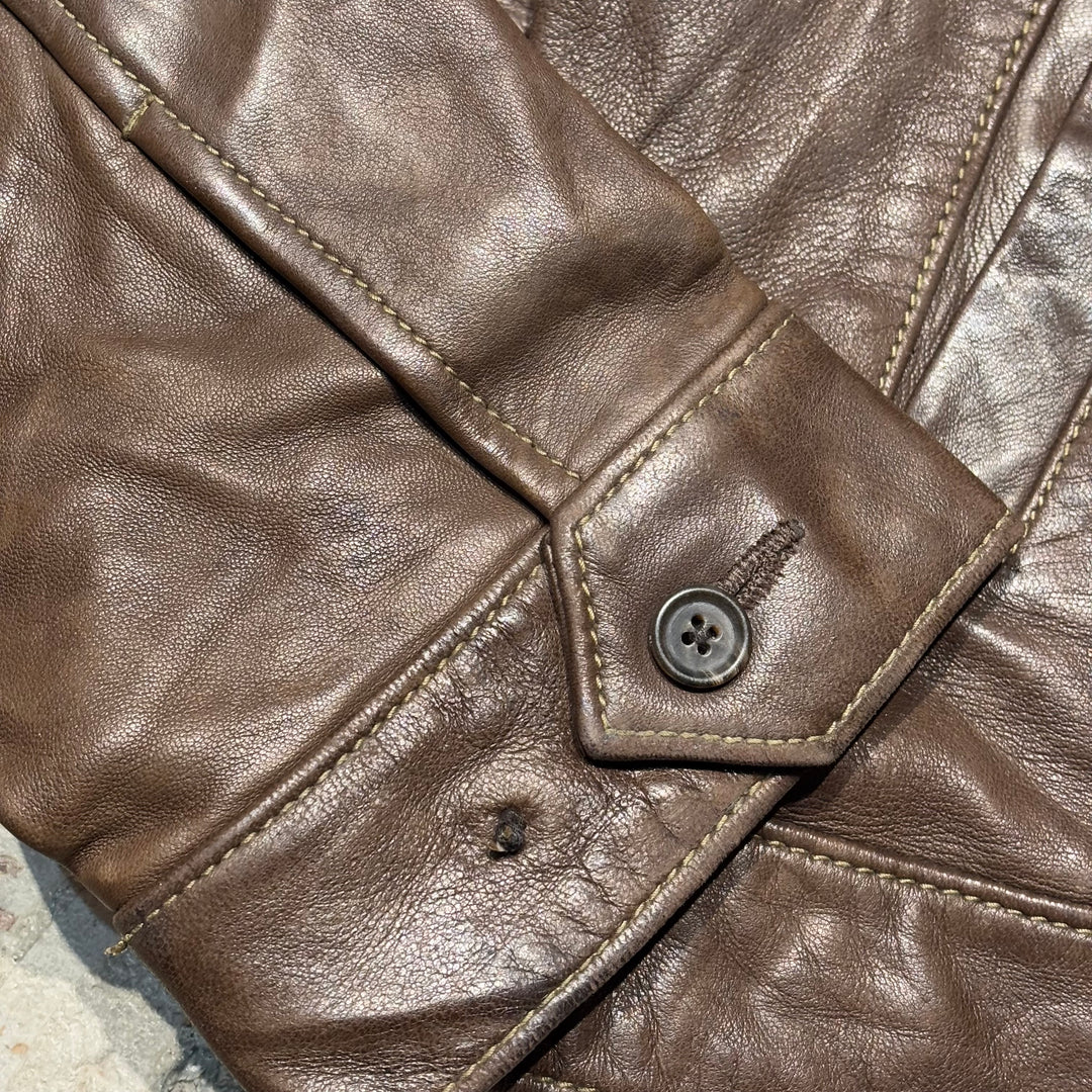 Used clothing 90's~ POLO by Ralph Lauren/ Polo Ralph Lauren/ Lamb leather swing top jacket/ Size XL